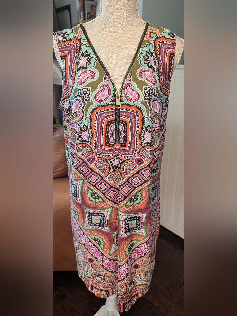 MSK Beige Multi-Print Scarf